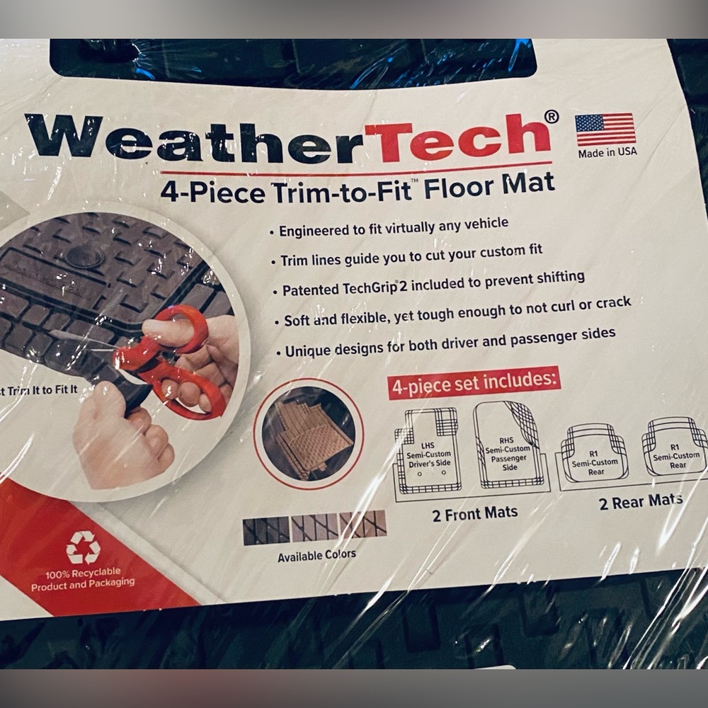 💥NIB! Floor Mats •2 Front & 2 Back •Cut to Size! Car Truck Auto NEW!